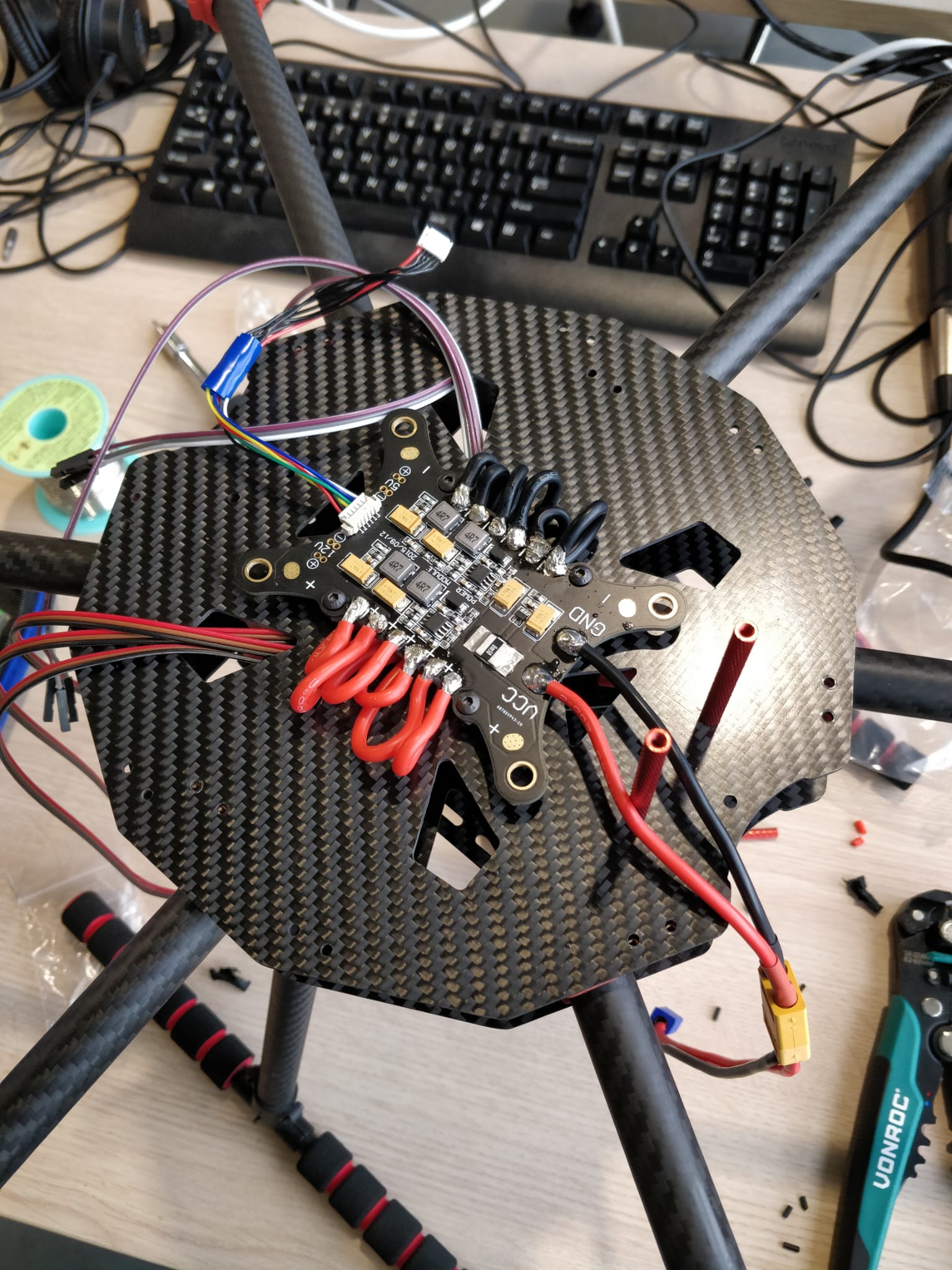 motors soldered to PDB